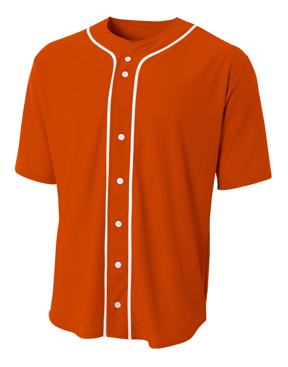 A4 Short Sleeve Full Button Baseball Jersey — ATHLETIC ORANGE