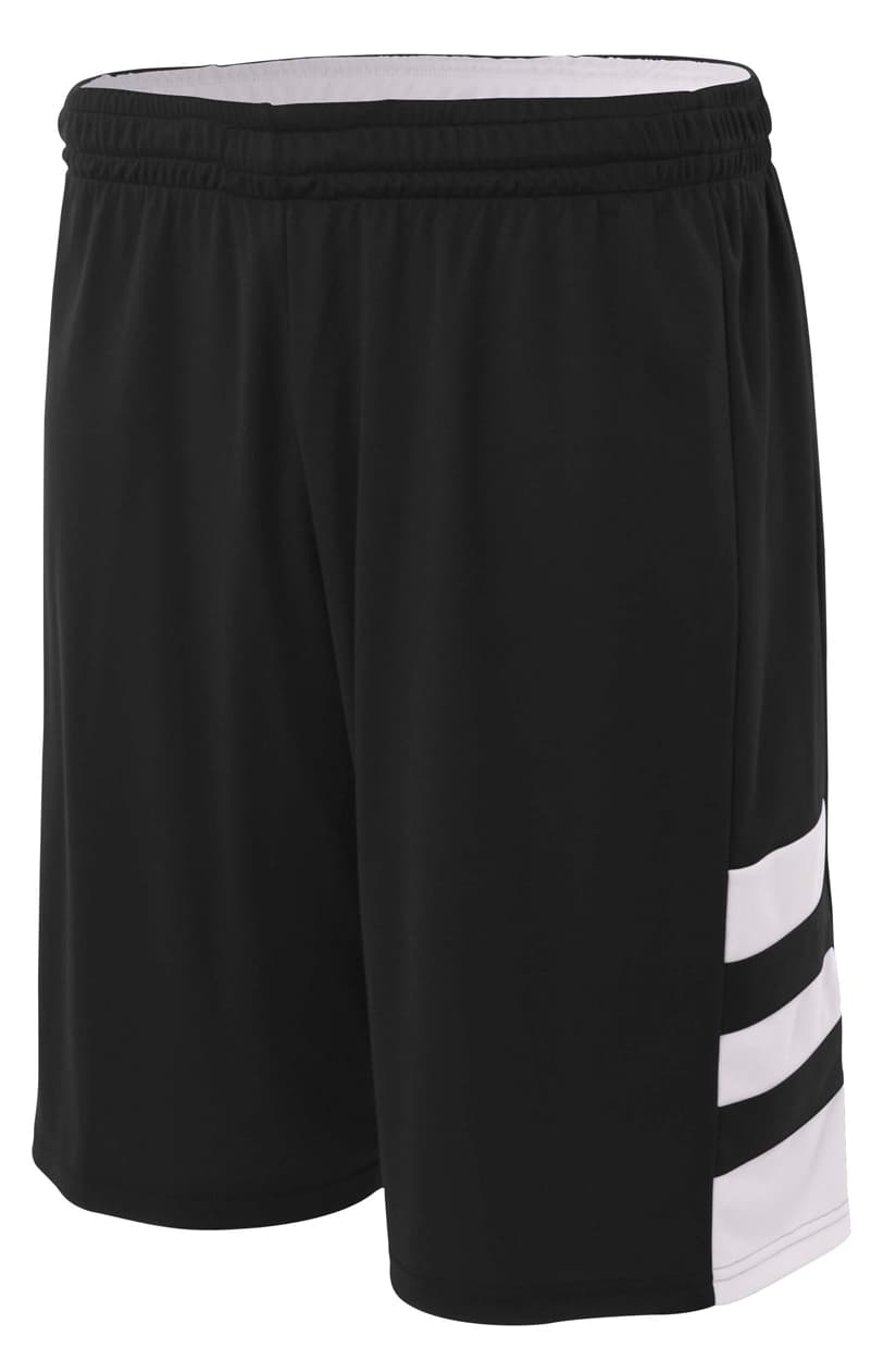 A4 Reversible Speedway 8" Short — BLACK/WHITE