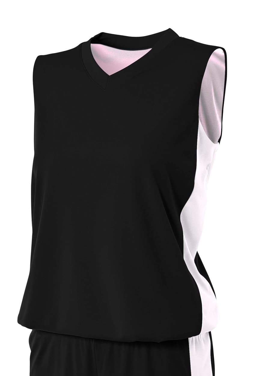 A4 Reversible Moisture Management Muscle — BLACK/WHITE