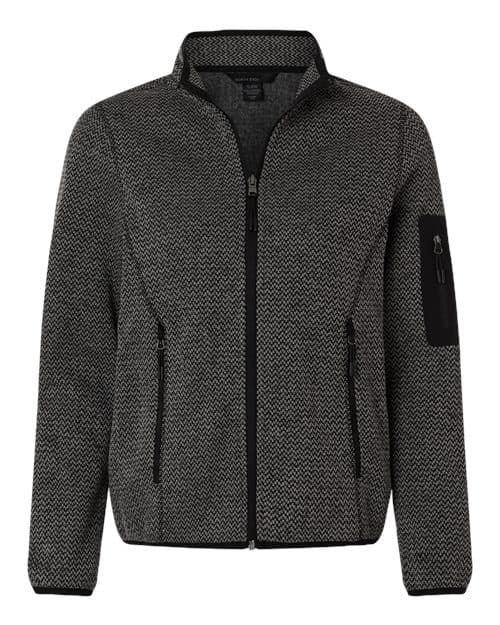 Women's Jasper Jacquard Full-Zip Fleece Jacket — Black/ Grey