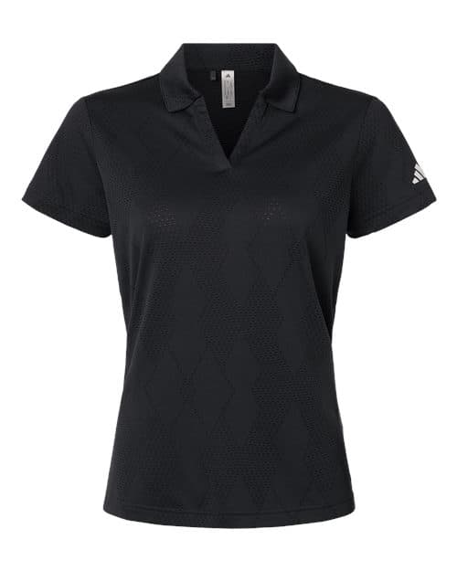 Women's Textured Jacquard Polo — Carbon