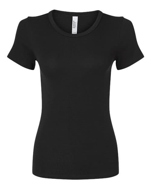 Women's Baby Rib Fitted Tee — Black