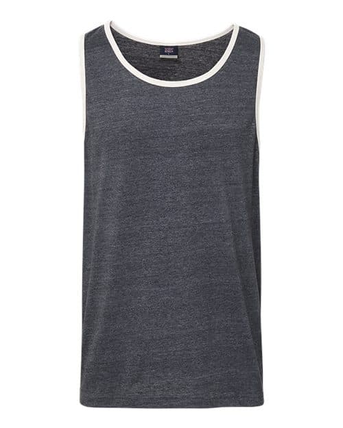 Men's Clyde Ringer Tank Top — Charcoal/ Vintage White