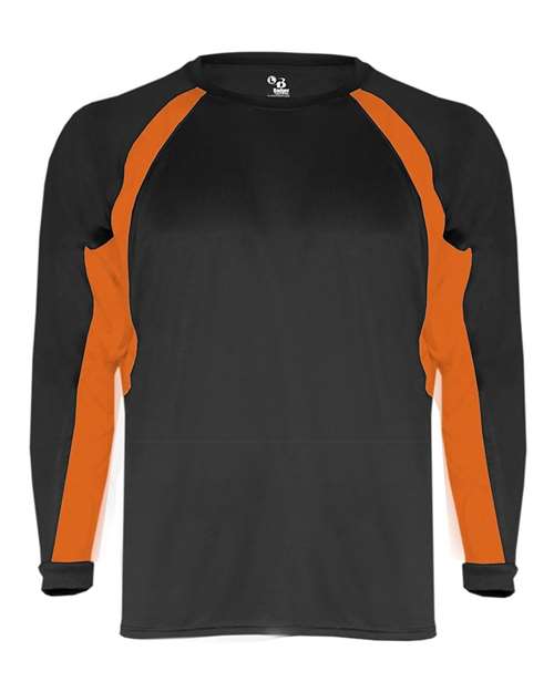 Men's B-Core Hook Long Sleeve T-Shirt — Black/ Burnt Orange