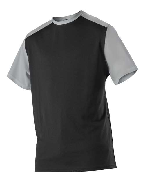 Youth Crewneck Pullover Baseball Jersey — Black/ Silver