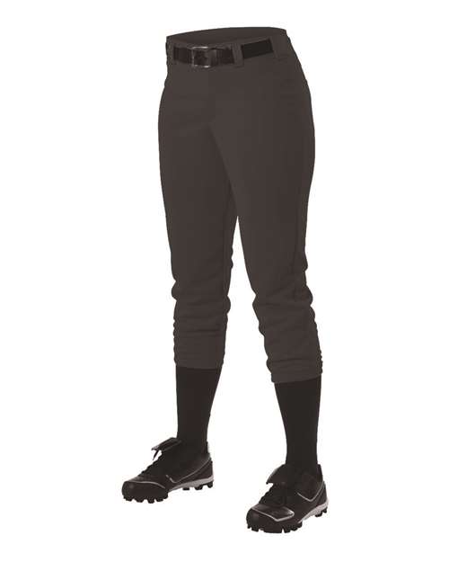 Girls' Fastpitch Softball Pants with Belt Loops — Black