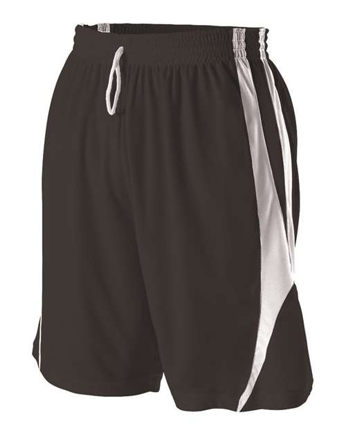 Youth Reversible Basketball Shorts — Black/ White