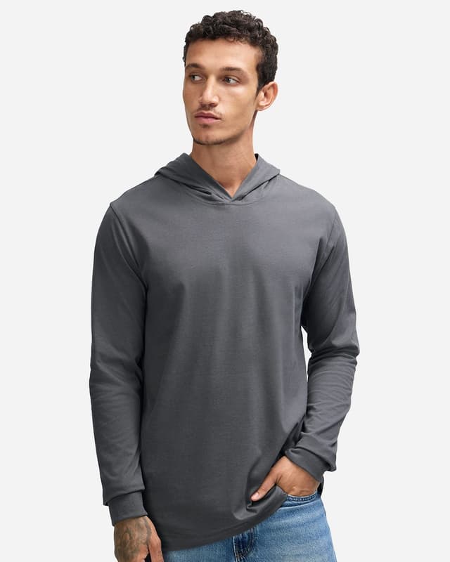 Unisex Sueded Long Sleeve Hooded Tee
