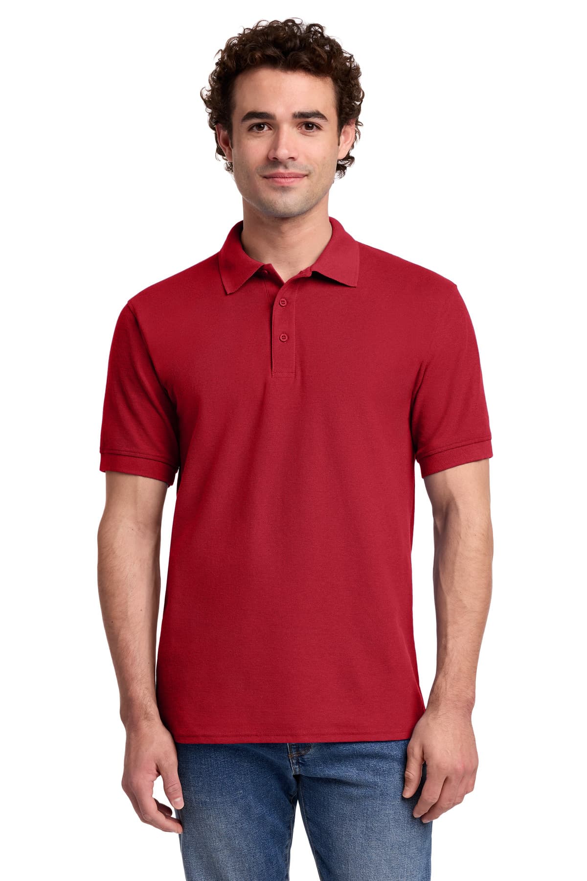 Port & Co Core Blend Pique Polo — Red