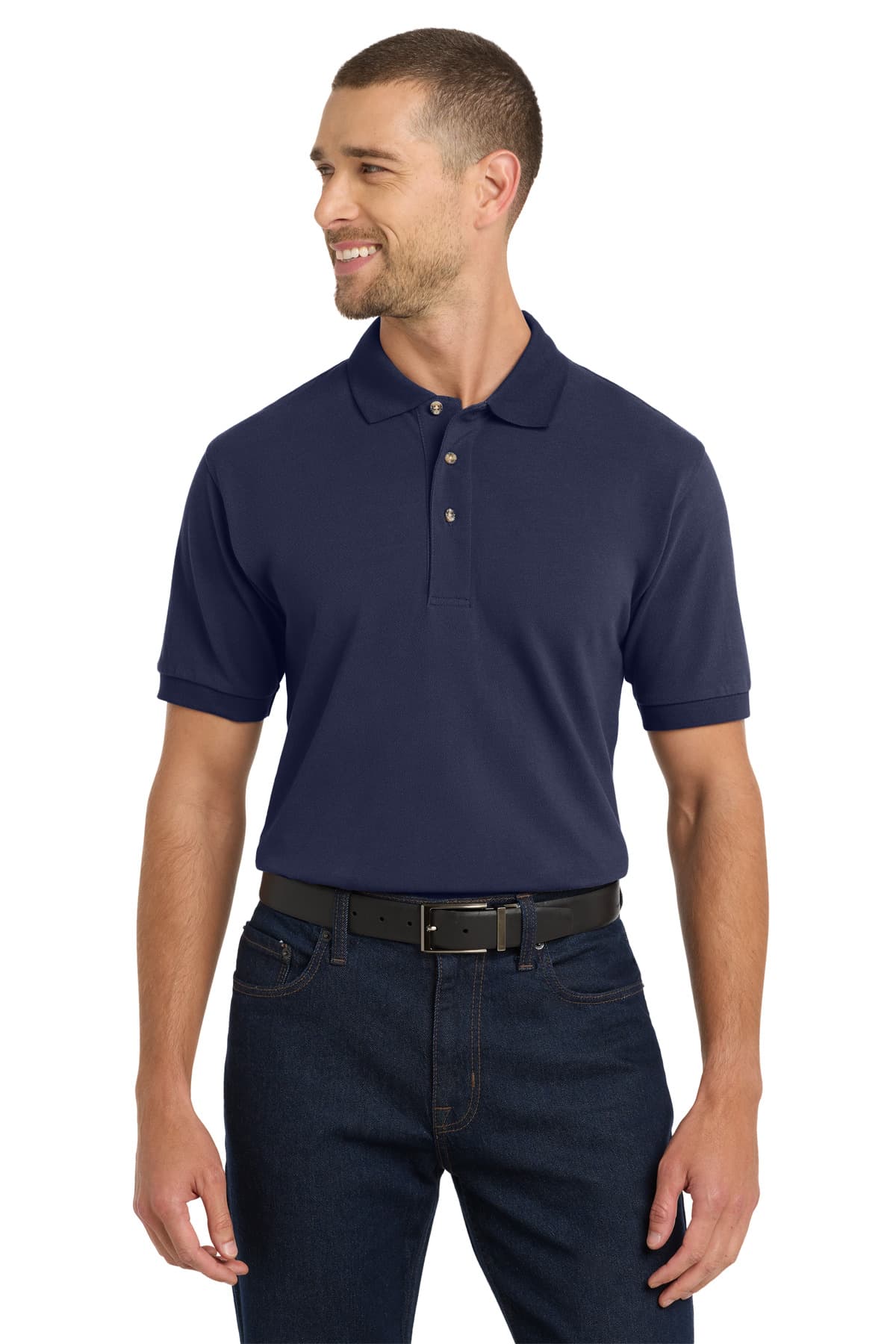Port Authority ® Heavyweight Cotton Pique Polo — Navy