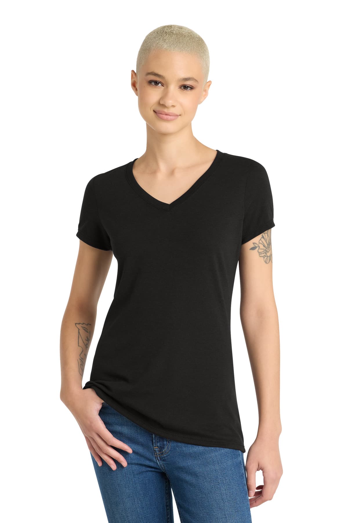 District ® Women's Perfect Tri ® V-Neck Tee — Black
