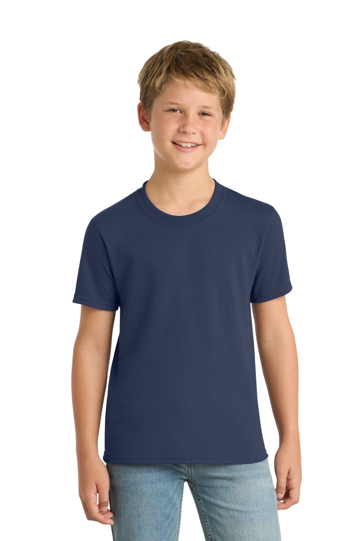 Port & Co Youth Core Blend Tee — Navy