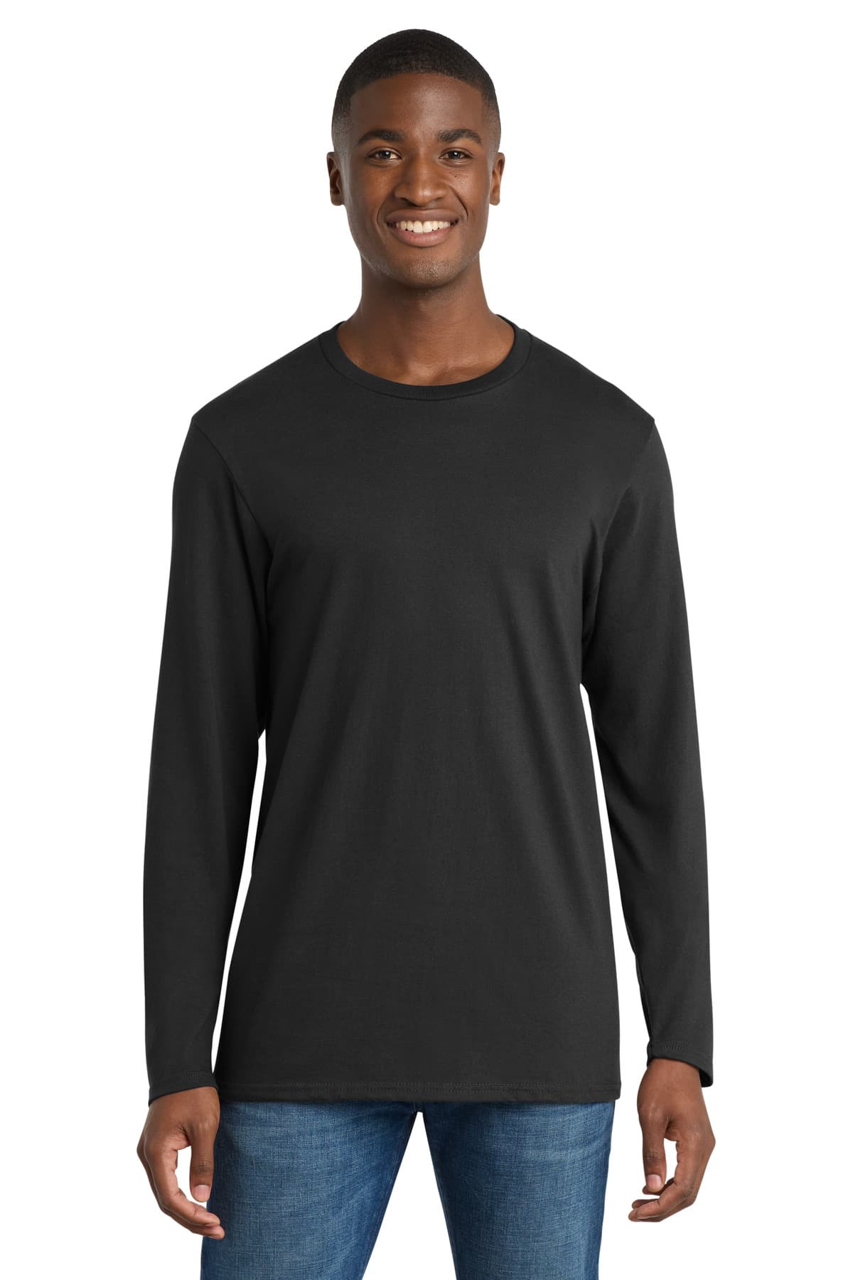 Port & Co Long Sleeve Bouncer Tee — Deep Black