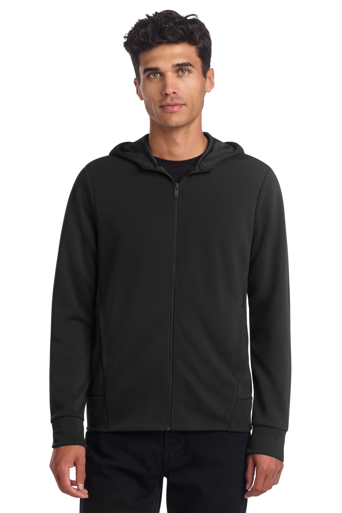 Mercer+Mettle ® Double-Knit Full-Zip Hoodie — Deep Black