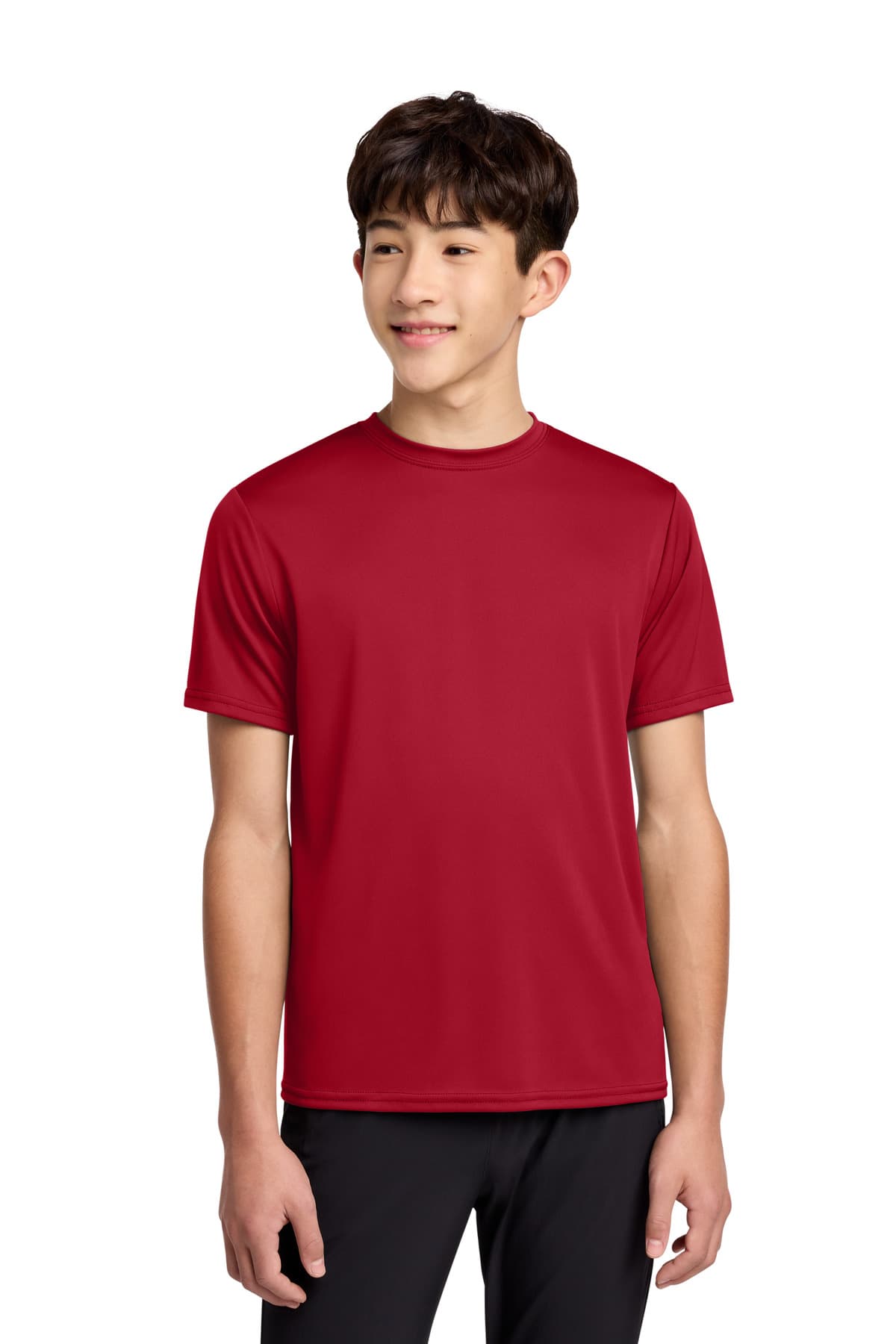 Port & Co Youth Performance Tee — Red