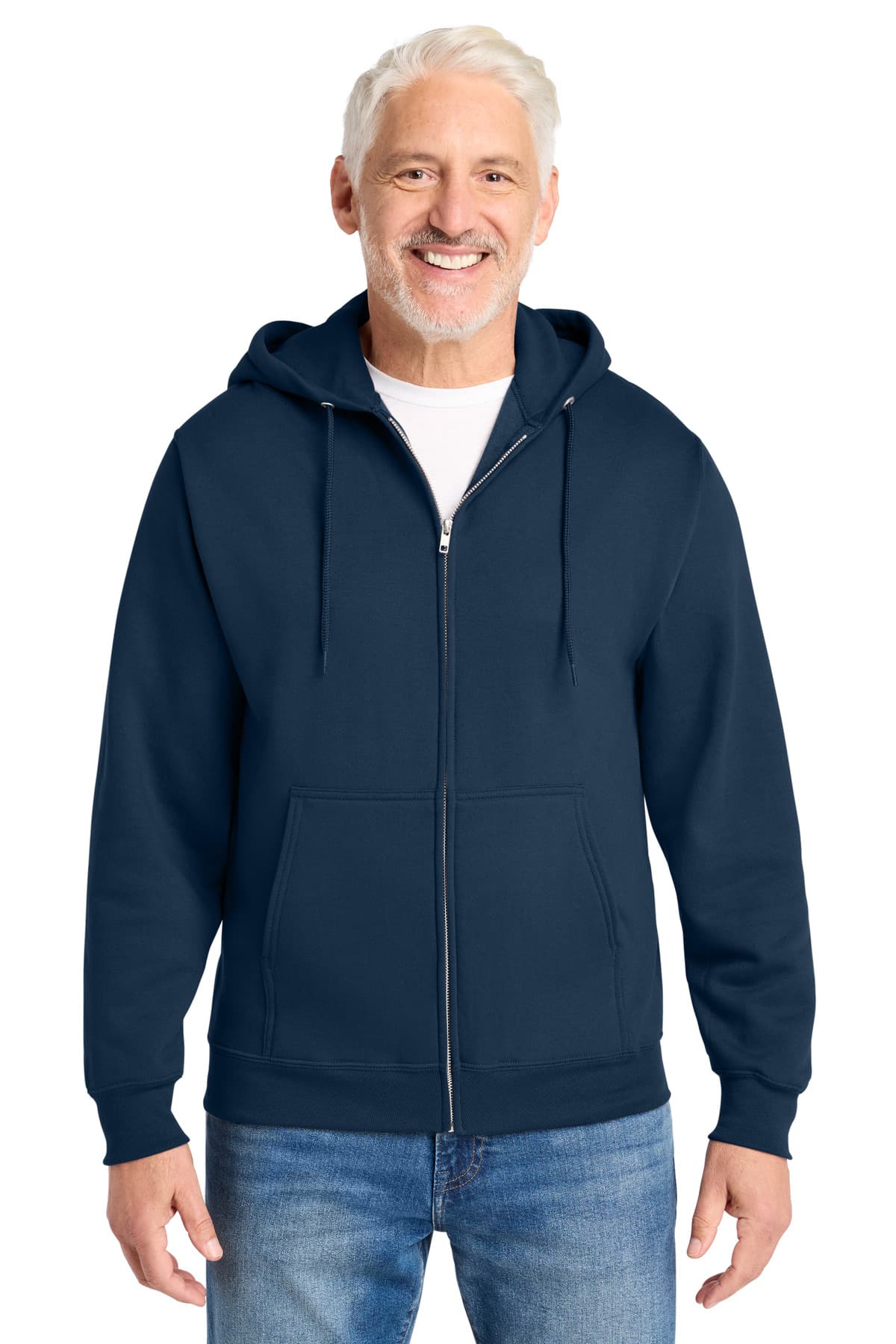 Port & Co Core Fleece Full-Zip Hooded Sweatshirt — Navy