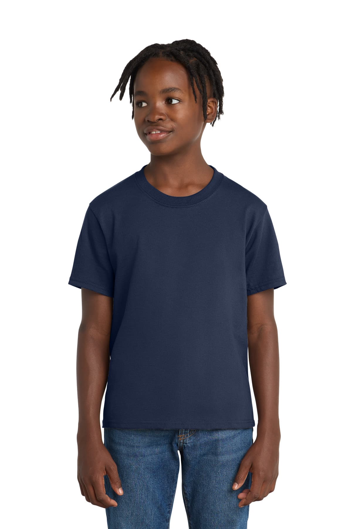 Port & Co Youth Essential Tee — Navy
