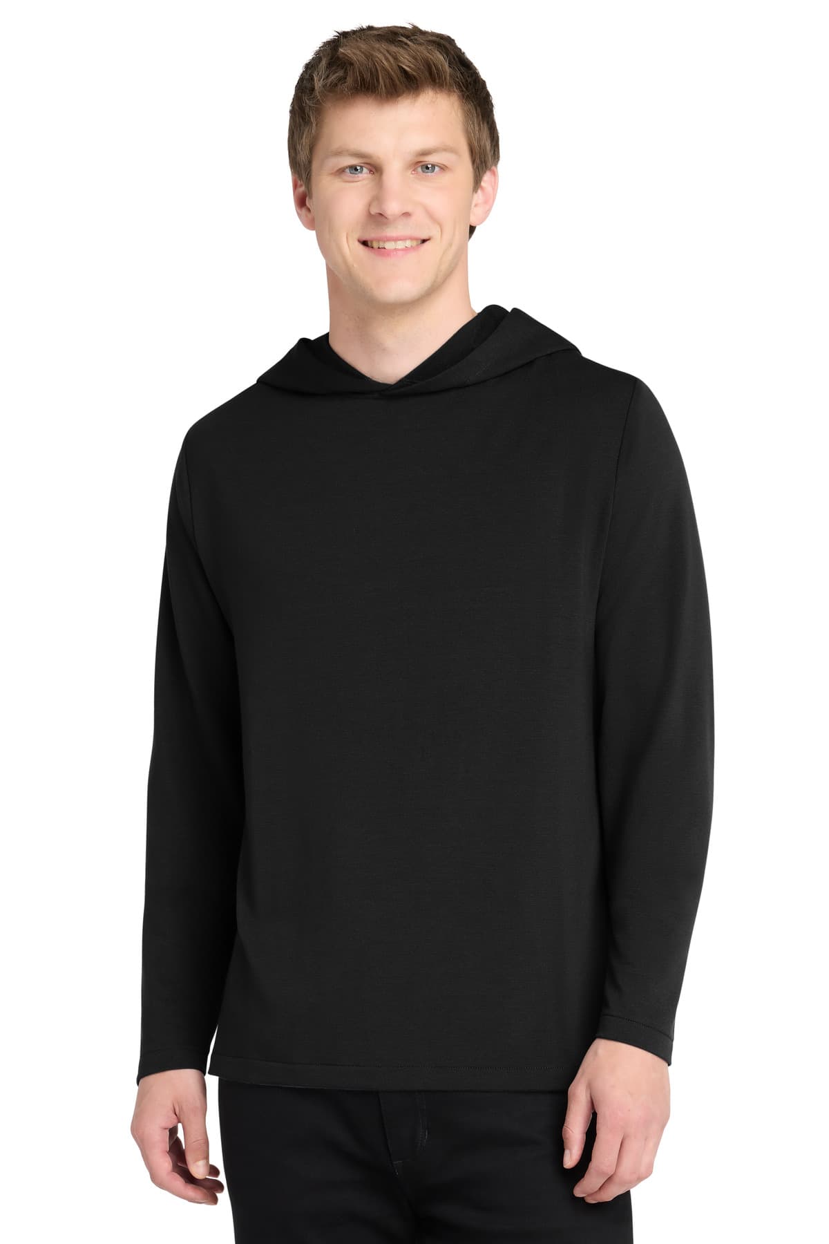 Port Authority ® Microterry Pullover Hoodie — Deep Black