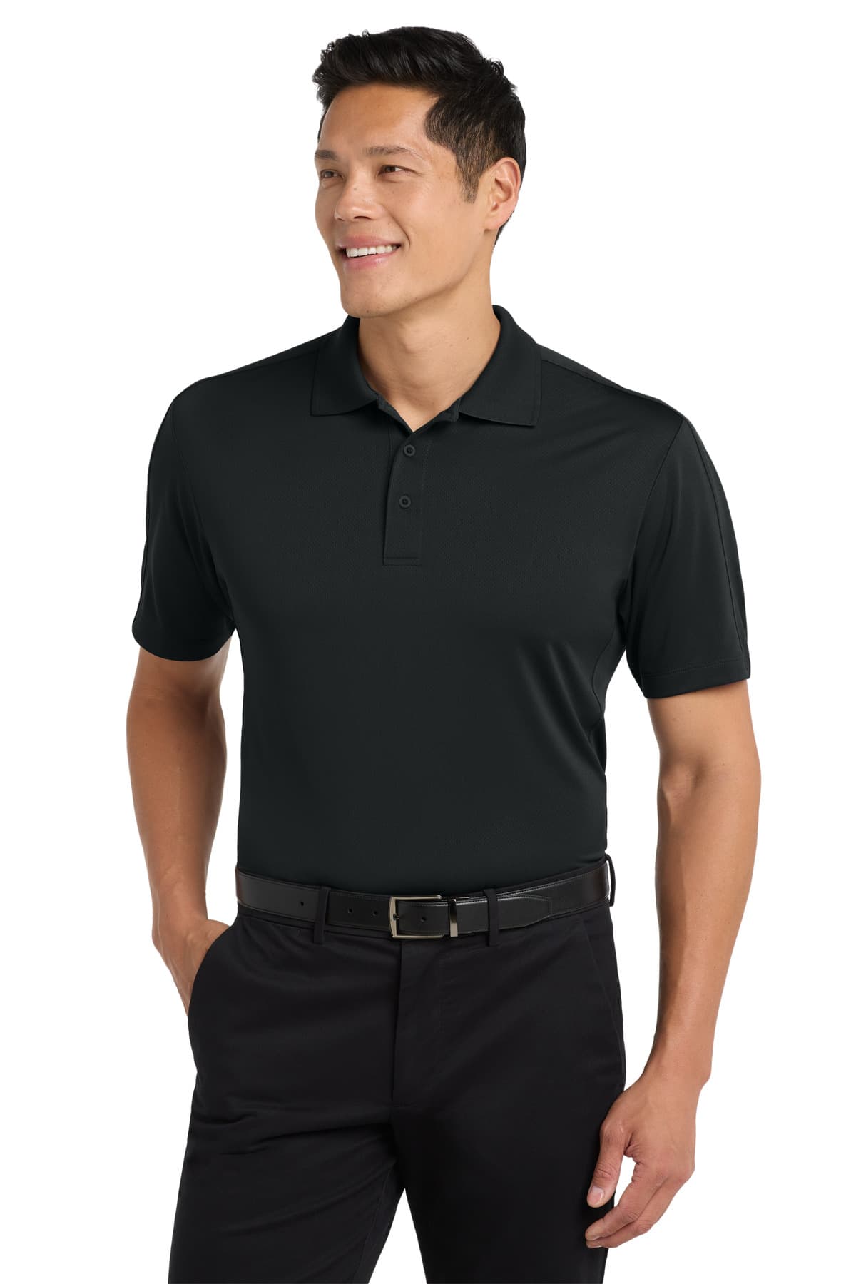 Port Authority ® Diamond Jacquard Polo — Black