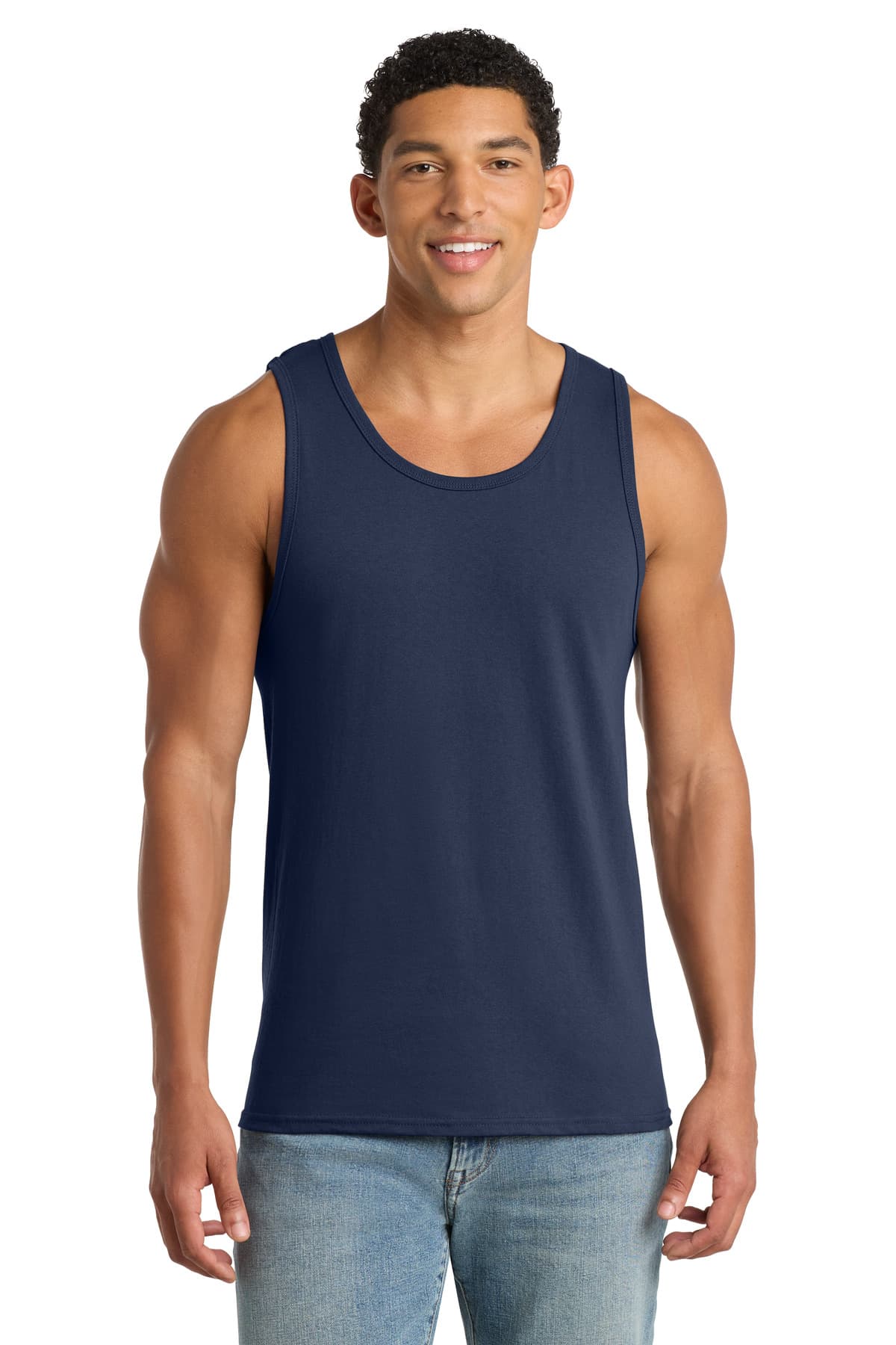 Port & Co Core Cotton Tank Top — Navy
