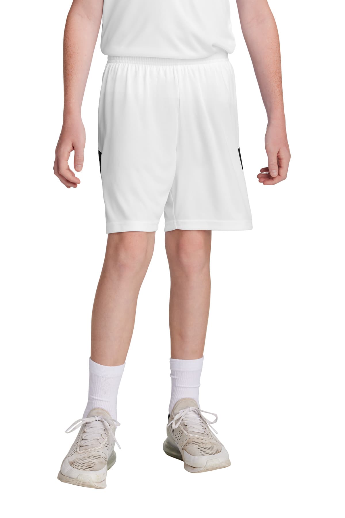Sport-Tek ® Youth Competitor United 5' Short — White/ Black