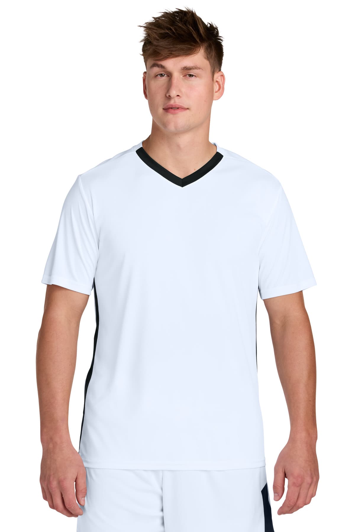 Sport-Tek ® Competitor United V-Neck — White/ Black