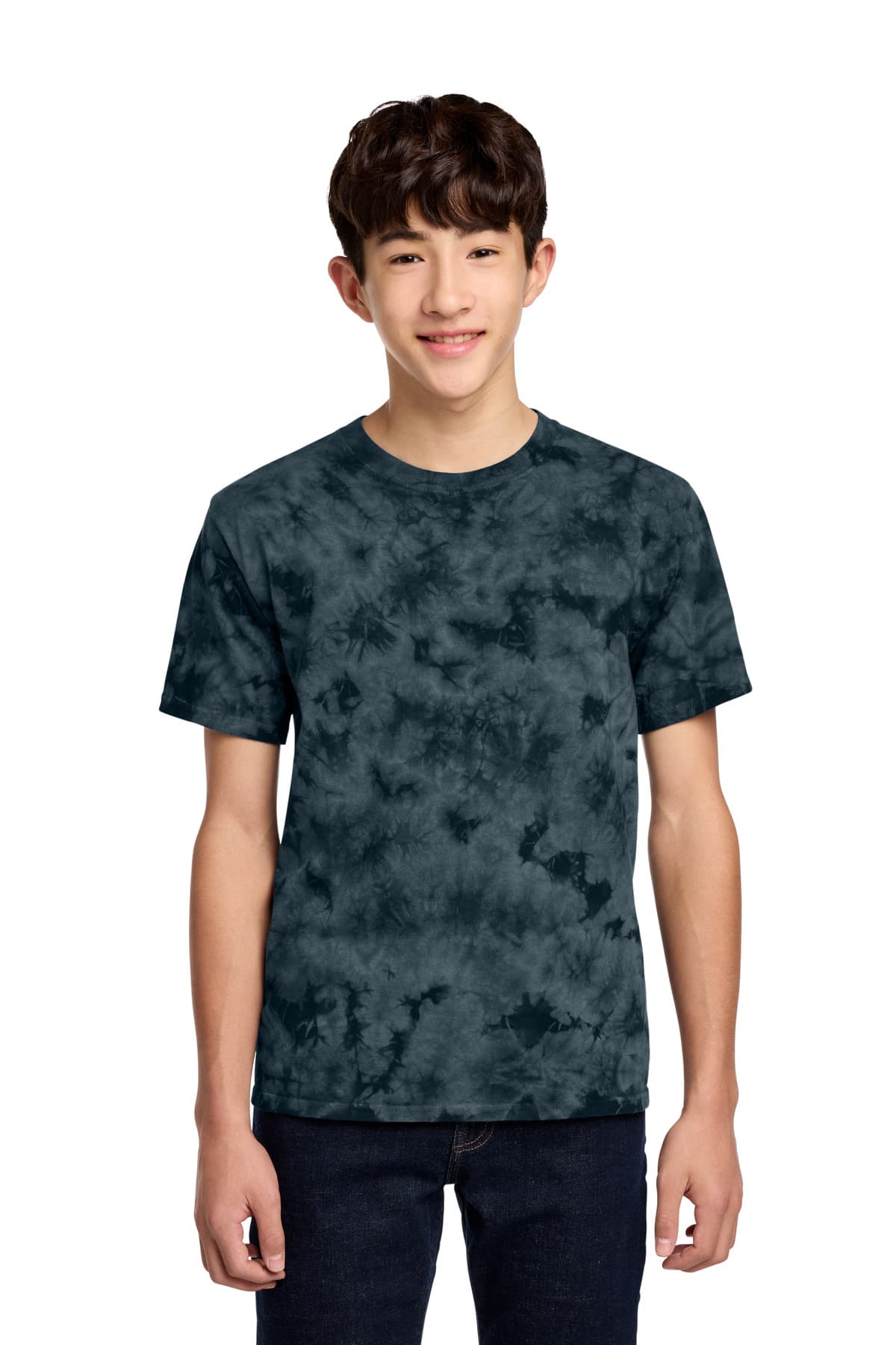 Port & Co Youth Crystal Tie-Dye Tee — Black