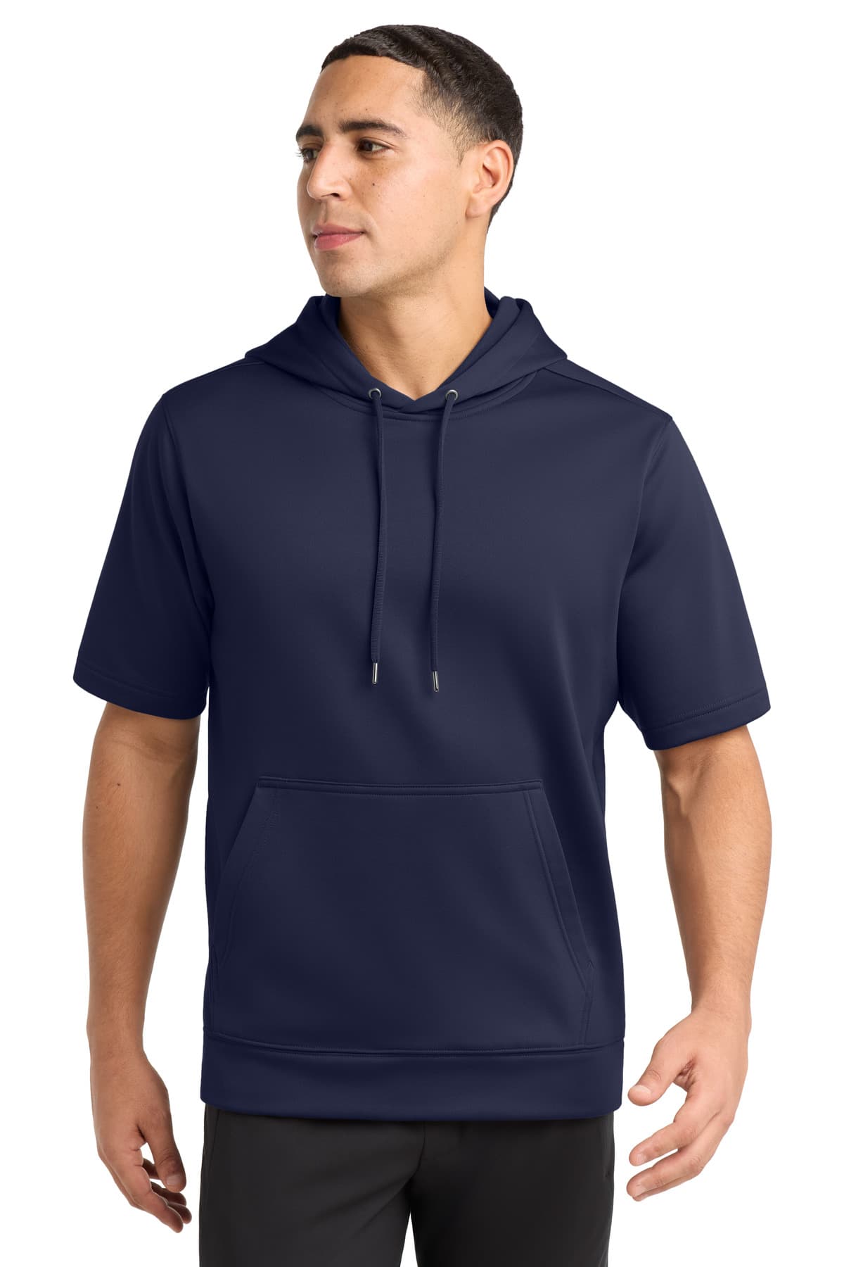Sport-Tek ® Sport-Wick ® Fleece Short Sleeve Hooded Pullover — Navy