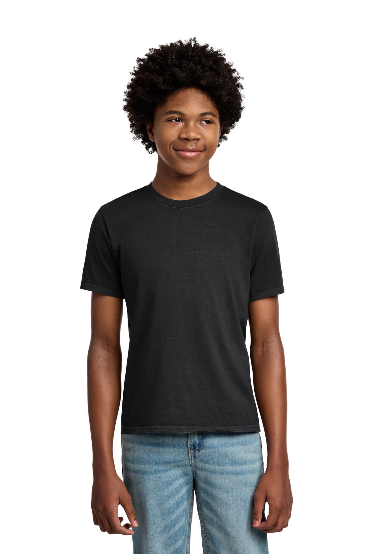 Port & Co Youth Beach Wash ® Garment-Dyed Tee — Black