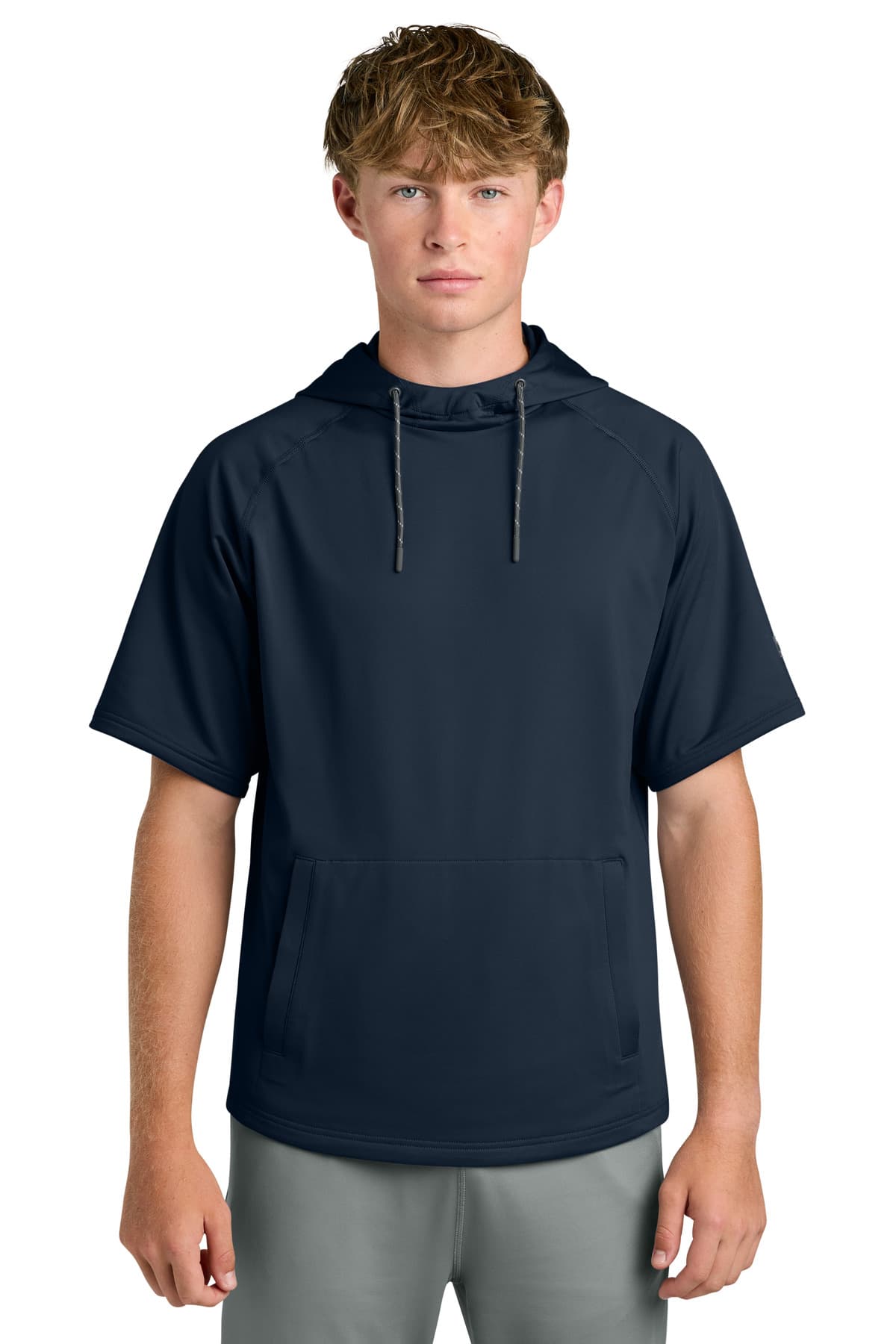 Richardson Charge Performance Fleece Short Sleeve Hoodie — Navy